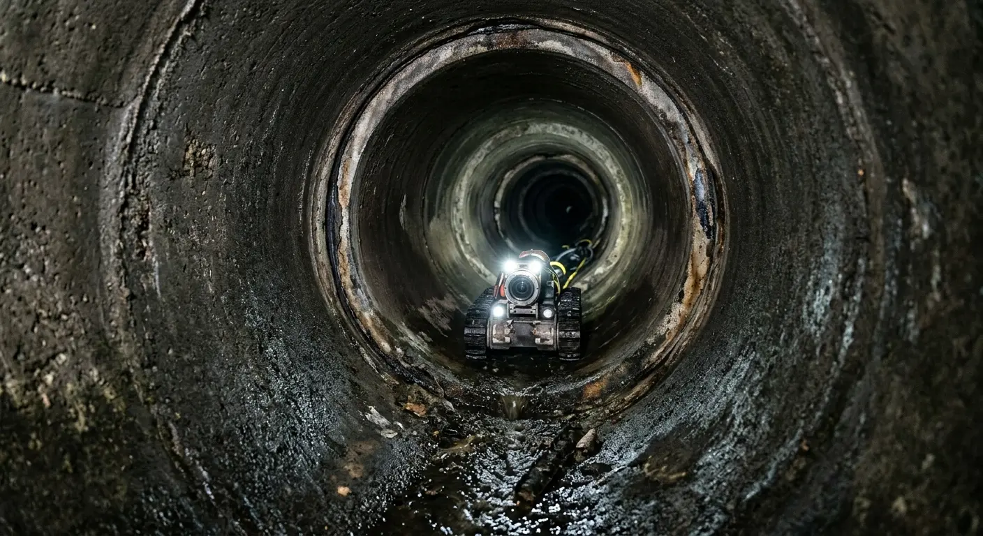 Robotic sewer camera inspecting pipe interior for Sewer Line Repair in Overland Park
